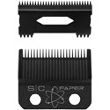 StyleCraft Replacement Fixed Black Diamond Carbon DLC Faper Hair Clipper Blade with Moving Black Diamond Carbon 2 pc.