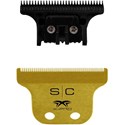 StyleCraft Replacement Fixed Gold Titanium X-Pro Classic Hair Trimmer Blade with Black Diamond Carbon DLC The O 2 pc.