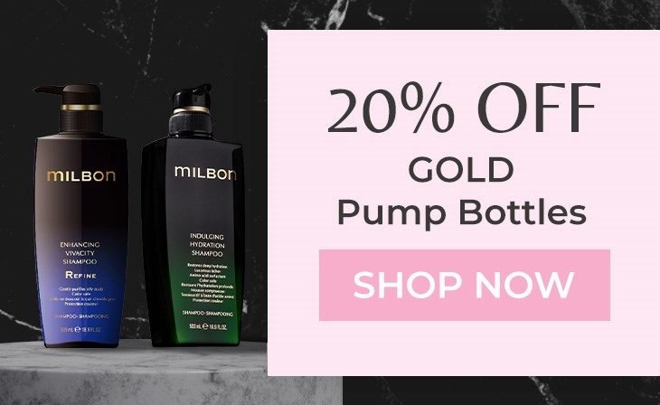 _BRAND Milbon Gold pump bottles