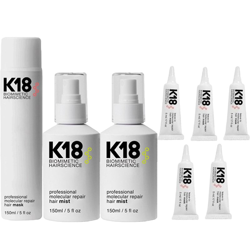 K18 Buy 1 pro peptide starter kit, Get leave-in molecular repair hair mask pack FREE 2 pc.